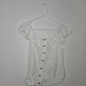 Roommates White Button-Down Blouse